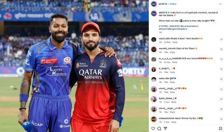 MI Loss the Match by 12 Runs in MI vs RCB Match